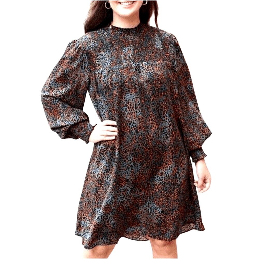 Molly Bracken Dress Womens‎ Small Panther Green Long Sleeve Ruffle Babydoll